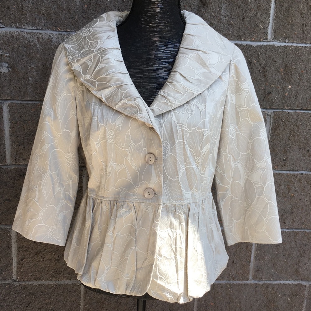 J. Jill Embroidered Blazer Pearl Button